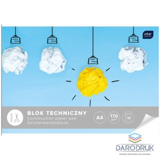 Interdruk Blok techniczny A4 biały 170g 10k Interdruk (BLT)