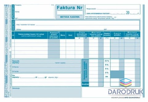 Michalczyk i Prokop Druk samokopiujący A5 Faktura - metoda kasowa wzór pełny dla prowadzących sprzedaż w cenach netto 80k. Michalczyk i Prokop (151-