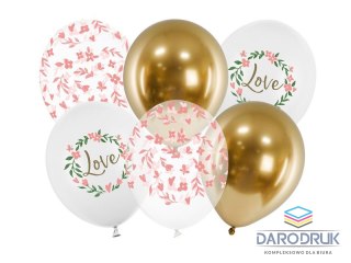 Partydeco Balon gumowy Love, mix mix 300mm Partydeco (SB14P-321-000-6)