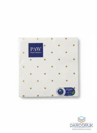 Paw Serwetki Lunch Golden Dots light blue papier [mm:] 330x330 Paw (SDL144005)