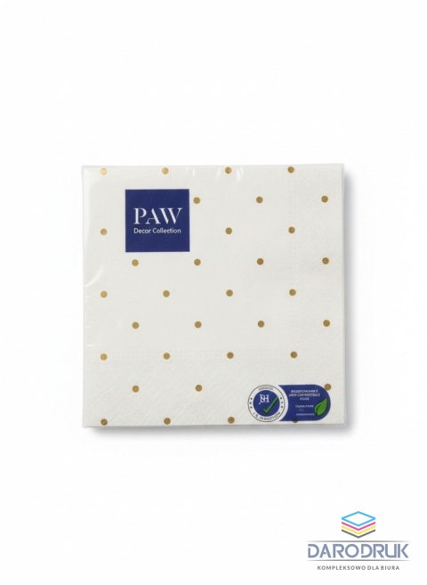 Paw Serwetki Lunch Golden Dots light blue papier [mm:] 330x330 Paw (SDL144005)