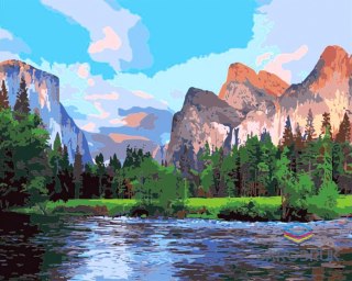 Flamingo Line Zestaw kreatywny Malowanie po numerach 40x50cm Park Narodowy Yosemite Flamingo Line (FSY131)