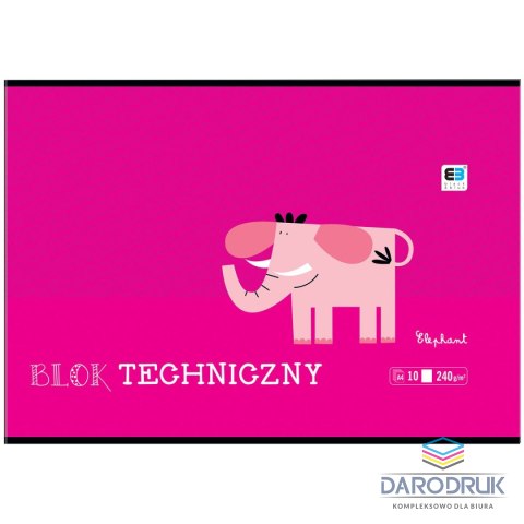 Interdruk Blok techniczny B&B KIDS A4 białe 240g 10k Interdruk (BLTBB)