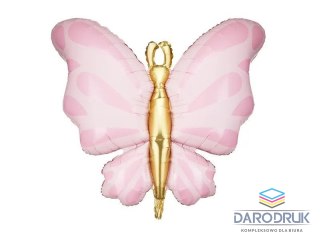 Partydeco Balon foliowy Motyl, 69x69 cm, różowy Partydeco (FB248-081)