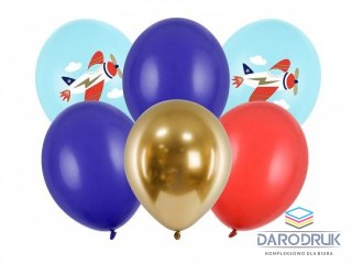 Partydeco Balon gumowy Samolot, mix (1 op. / 6 szt.) mix 300mm Partydeco (SB14P-312-000-6)