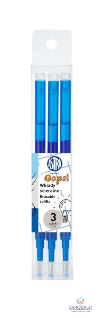 Astra Wkład do długopisu wymazywalny OOPS! wymazywalny wkład niebieski 0,6mm Astra