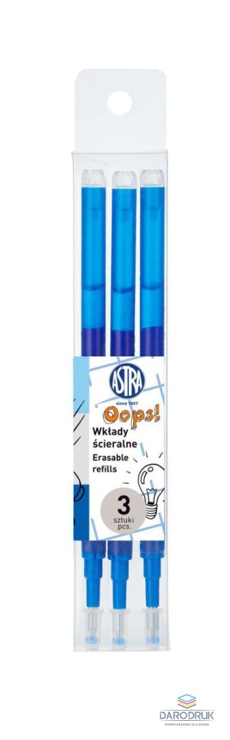 Astra Wkład do długopisu wymazywalny OOPS! wymazywalny wkład niebieski 0,6mm Astra