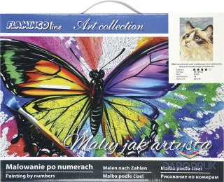 Flamingo Line Zestaw kreatywny Malowanie po numerach 30x40cm Kot 1 Flamingo Line (FC222)