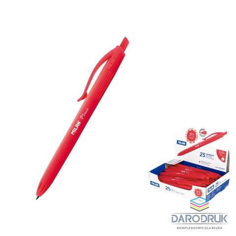 Milan Długopis olejowy P1 wkład czerwony 1,0mm Milan (176512925)