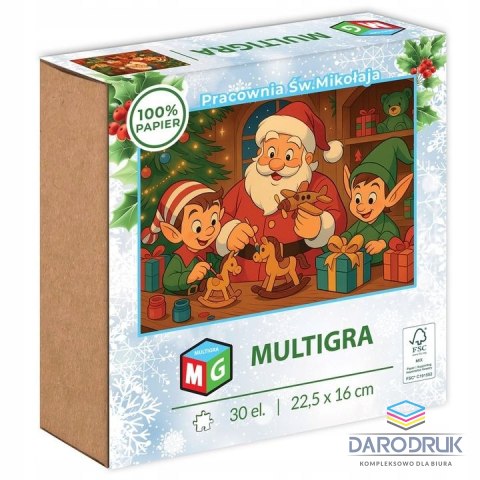 Multigra Puzzle Pracownia Świętego Mikołaja 30 el. Multigra