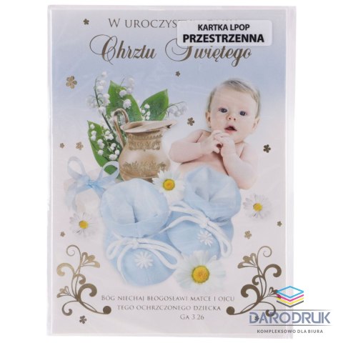 Pol-mak Kartka składana CHRZEST [mm:] 140x190 Pol-mak (LPOP KOM)
