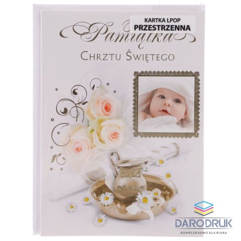 Pol-mak Kartka składana CHRZEST [mm:] 140x190 Pol-mak (LPOP KOM)