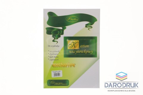 Protos Papier ozdobny (wizytówkowy) A4 prążki biały 230g Protos