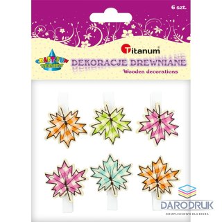 Titanum Ozdoba drewniana Craft-Fun Series klamerki liście Titanum (C311)
