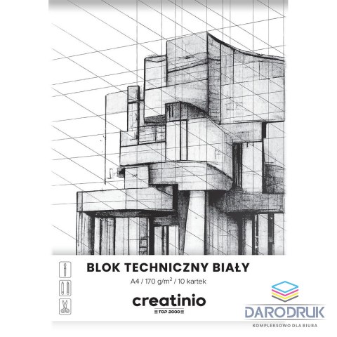 Top 2000 Blok techniczny Creatinio A4 biały 170g 10k Top 2000 (400176667)