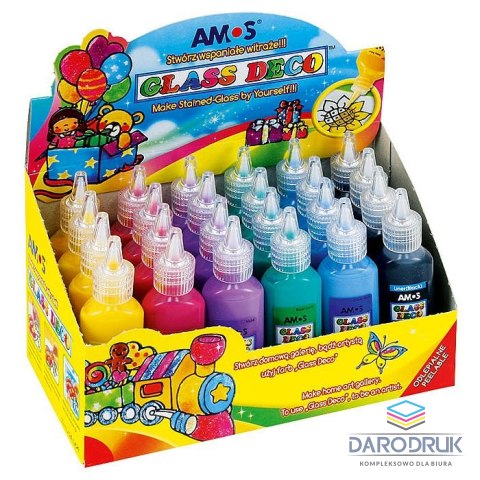 Amos Farba do malowania na szkle 22ml 24 kolor. Amos (GD22D24)