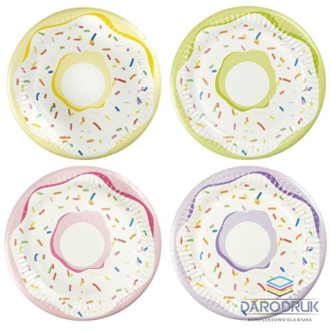 Arpex Talerz jednorazowy pączki papier śr. 180mm 8 szt Arpex (D6042F)