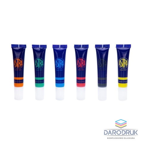 Astra Farba do malowania na szkle Farby do tworzenia naklejek żelowych zest. 6 x 15ml kolor: różne 6ml 6 kolor. Astra (301122015)
