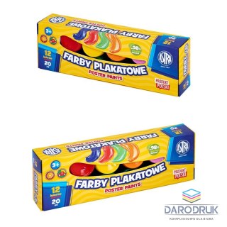 Astra Farby plakatowe kolor: mix 20ml 12 kolor. Astra (301123043)