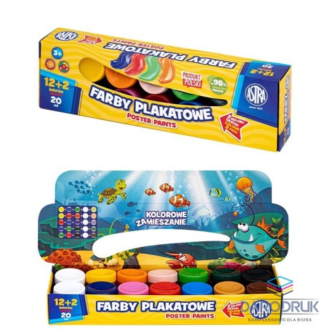 Astra Farby plakatowe kolor: mix 20ml 12 kolor. Astra (301123045)