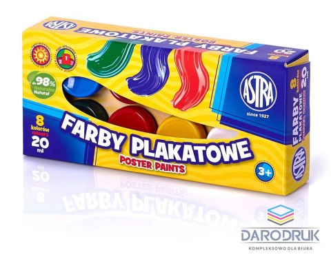 Astra Farby plakatowe kolor: mix 20ml 8 kolor. Astra (83112903)