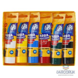 Astra Farby plakatowe w tubach kolor: mix 30ml 6 kolor. Astra (83119900)