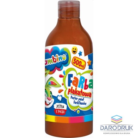 Bambino Farby plakatowe Bambino w butelce 500 ml kolor: brązowy 500ml 1 kolor. Bambino (brązowa)
