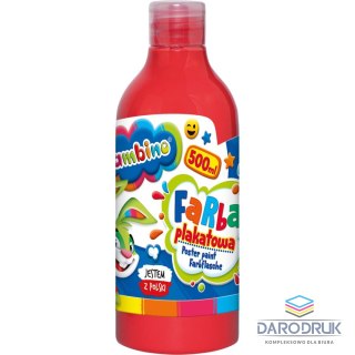 Bambino Farby plakatowe Bambino w butelce 500 ml kolor: czerwony 500ml 1 kolor. Bambino (czerwona)