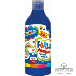 Bambino Farby plakatowe Bambino w butelce 500 ml kolor: niebieski 500ml 1 kolor. Bambino (niebieska)