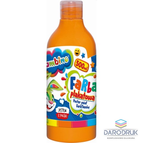 Bambino Farby plakatowe Bambino w butelce 500 ml kolor: pomarańczowy 500ml 1 kolor. Bambino (pomarańczowa)