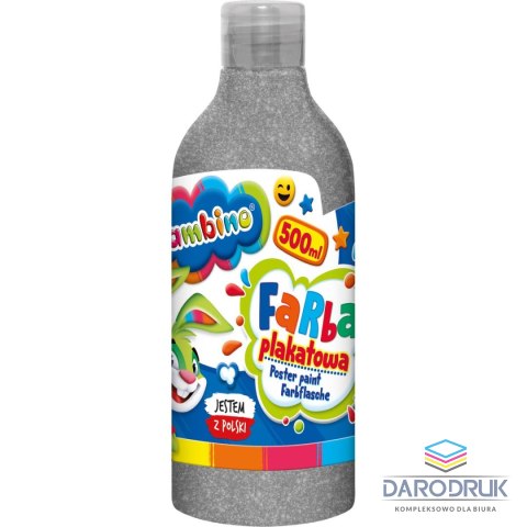Bambino Farby plakatowe Bambino w butelce 500 ml kolor: srebrny 500ml 1 kolor. Bambino (srebrny)