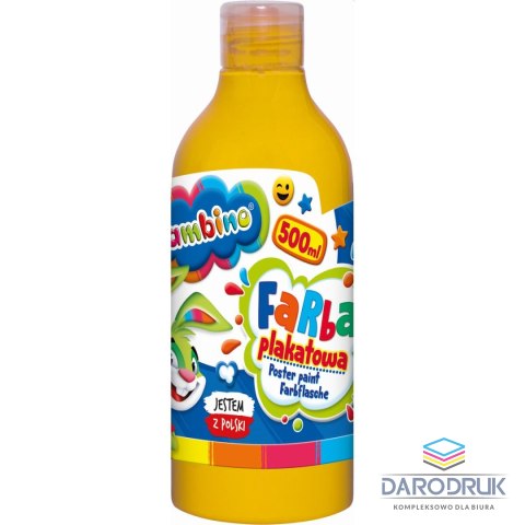 Bambino Farby plakatowe Bambino w butelce 500 ml kolor: żółty 500ml 1 kolor. Bambino (żółta)