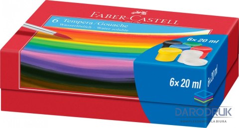 Faber Castell Farby plakatowe kolor: różne 20ml 6 kolor. Faber Castell (121040 FC)