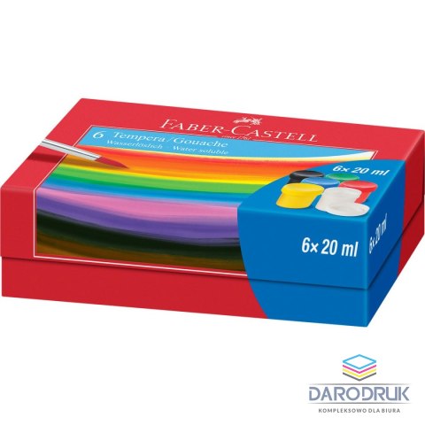 Faber Castell Farby plakatowe kolor: różne 20ml 6 kolor. Faber Castell (121040 FC)