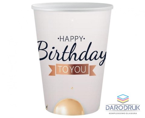 Godan Kubek jednorazowy Happy Birthday papier 250ml Godan (PG-KPHB)