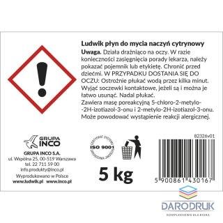 Ludwik Płyn do naczyń płyn do naczyń cytrynowy 5000ml Ludwik