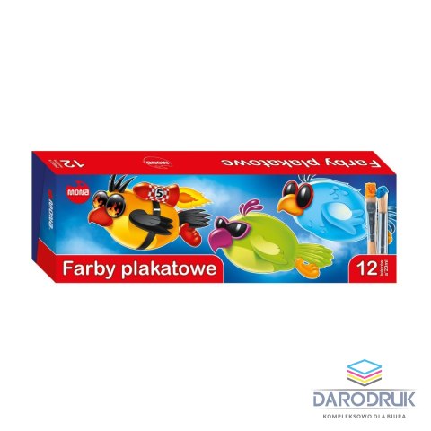 Mona Farby plakatowe kolor: mix 20ml 12 kolor. Mona