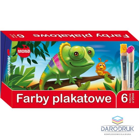 Mona Farby plakatowe kolor: mix 20ml 6 kolor. Mona