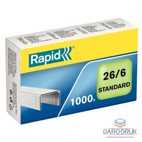Rapid Zszywki 26/6 Standard 1000 szt Rapid (24861300)