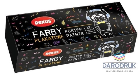 Rexus Farby plakatowe Rexus Teens kolor: mix 20ml 12 kolor. Rexus (9709)
