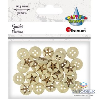 Titanum Guziki Craft-Fun Series 13mm naturalny 30 szt Titanum (WDY200)