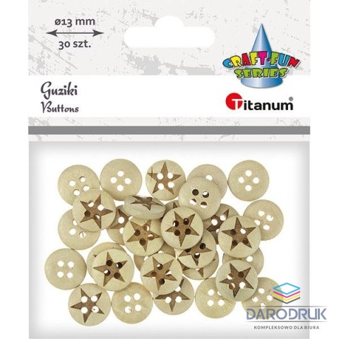 Titanum Guziki Craft-Fun Series 13mm naturalny 30 szt Titanum (WDY200)