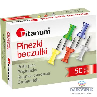 Titanum Pinezki beczułki Titanum kolorowe 50 szt.