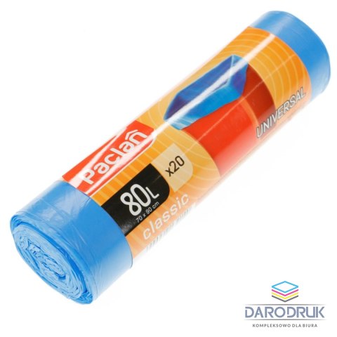Worki na śmieci kolor: niebieski 80L 20 szt