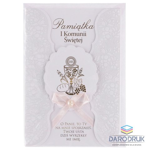 Kartka składana B6 laurka B6 exclusive satyna komunia (5902221807909)