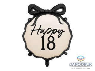 Partydeco Balon foliowy pastylka Happy 18, 47,5x45 cm 18cal Partydeco (FB266-18)