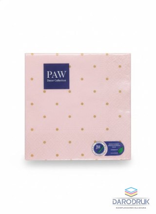 Paw Serwetki Lunch Golden Dots light pink mix papier [mm:] 330x330 Paw (SDL144004)