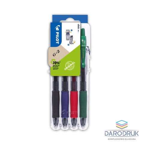 Pilot Długopis zelowe 4 szt wkład mix 0,25mm Pilot (piblG27x4)