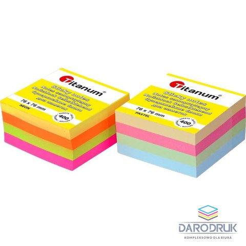 Titanum Notes samoprzylepny (karteczki) mix pastelowy 400k [mm:] 76x76 Titanum (SF-02)
