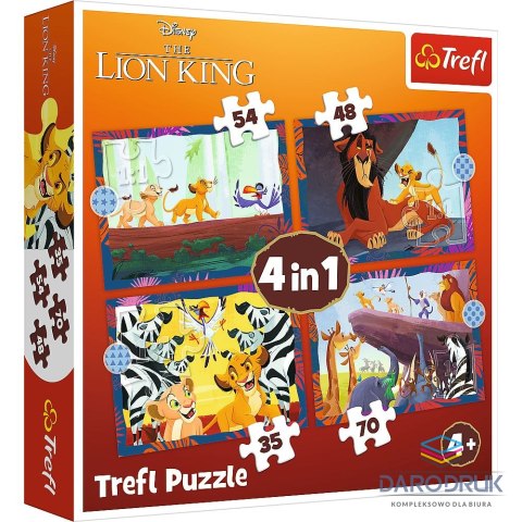 Trefl Puzzle Król Lew 4w1 el. Trefl (34653)